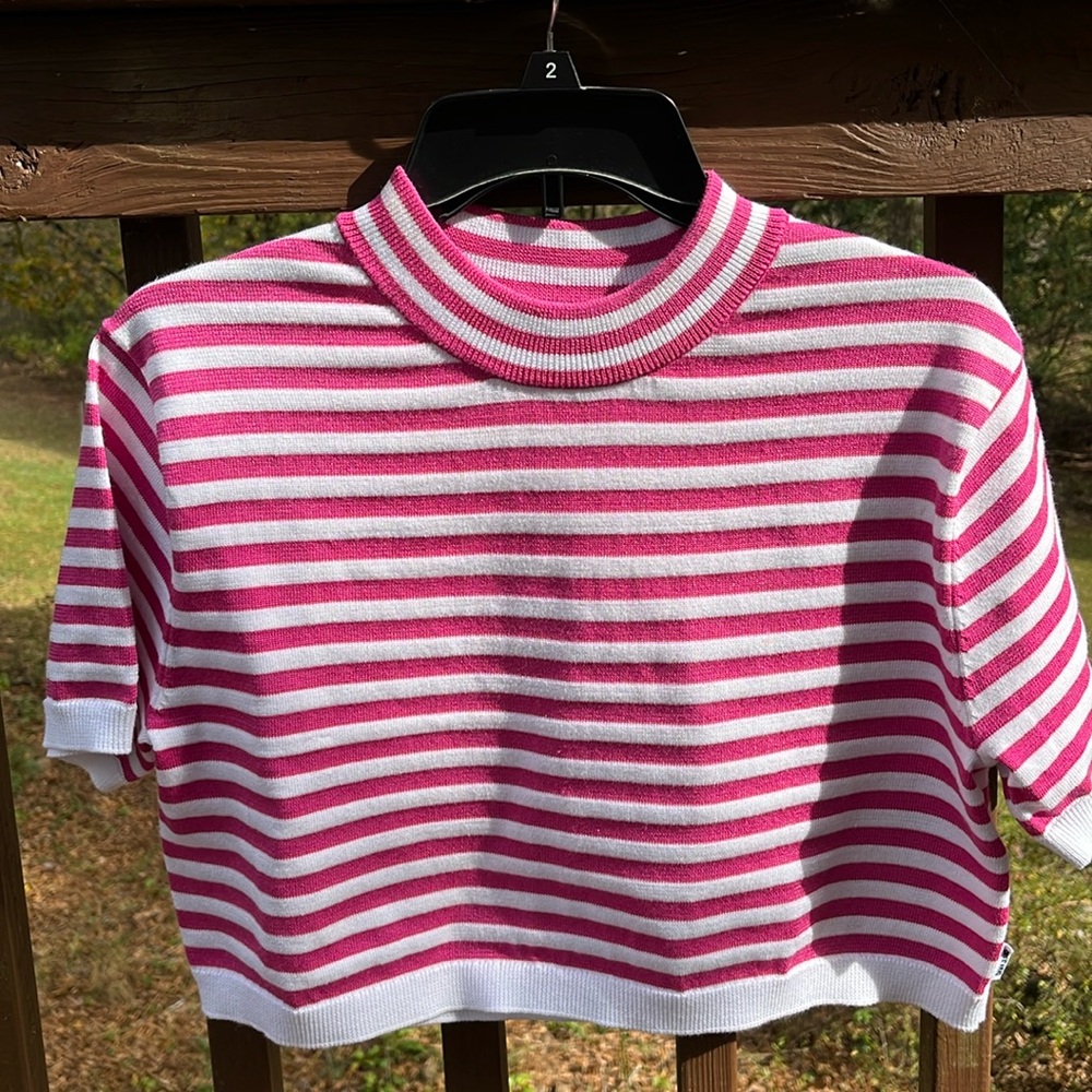 DKNY Jeans cropped stripped tee